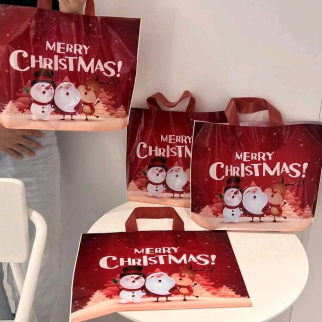 BUSTA PLASTICA MERRY CHRISTMAS GRANDE 35x28